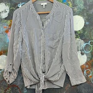 Joie Black and White Button Down Shirt